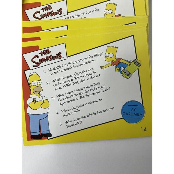 Simpsons Trivia Game TV Episode Small Tin by Cardinal Open Box Complete 2003 - Picture 9 of 10